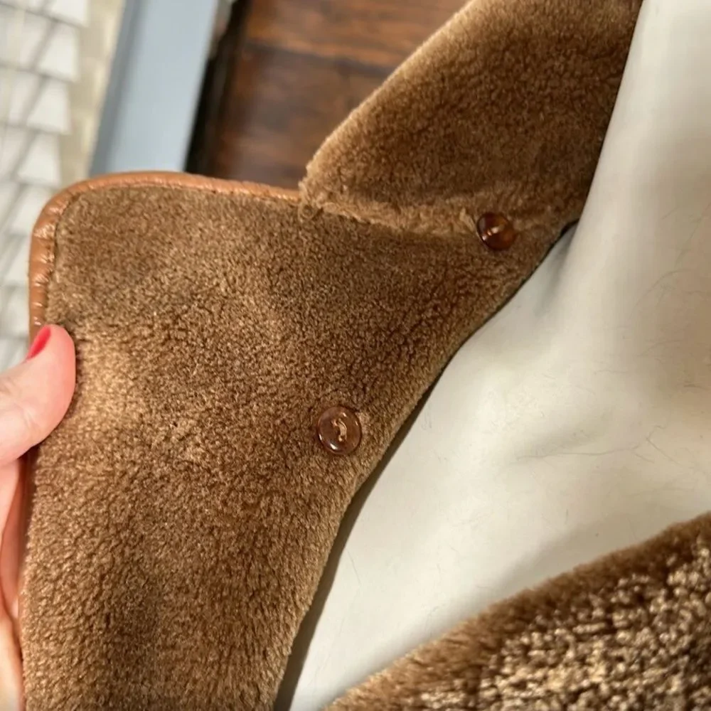Dennis Basso Tan Faux Suede Coat